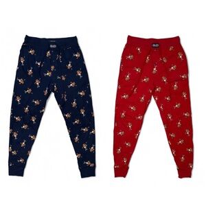 Polo Ralph Lauren NWT Lot of 2 Preppy Football Bear Collectible Joggers Sz Small